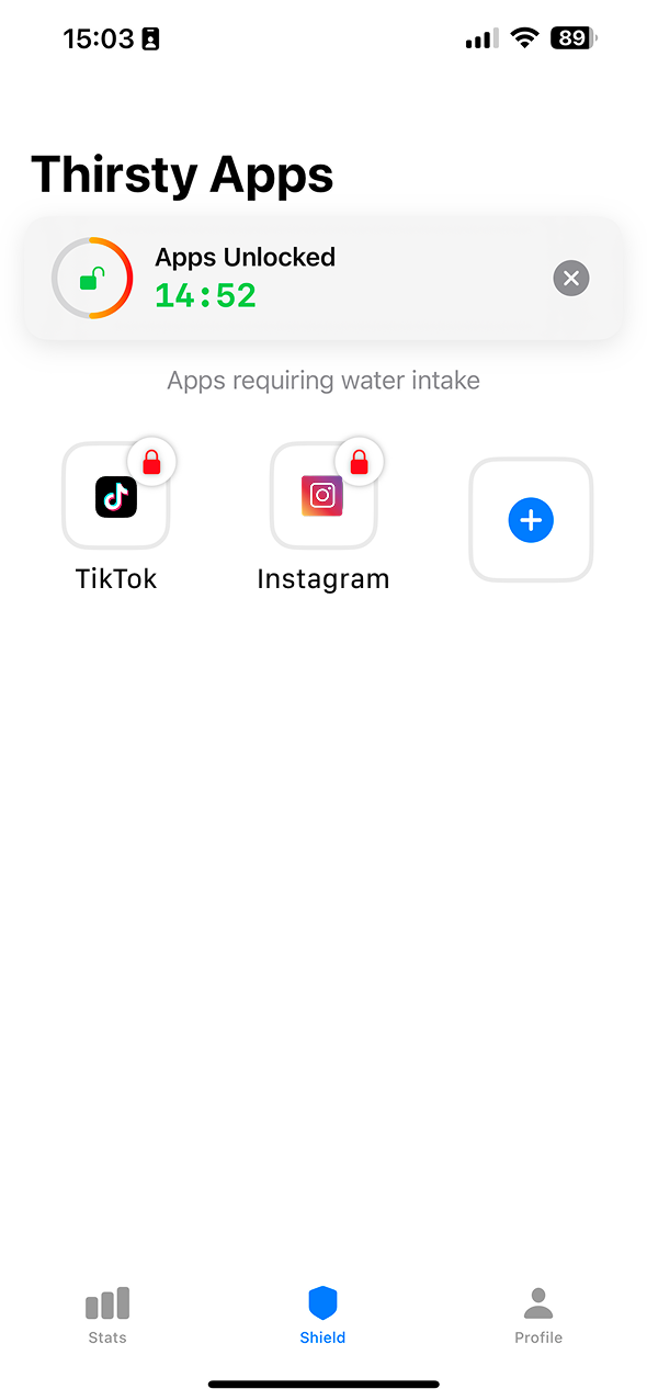 Apps unlocked with timer